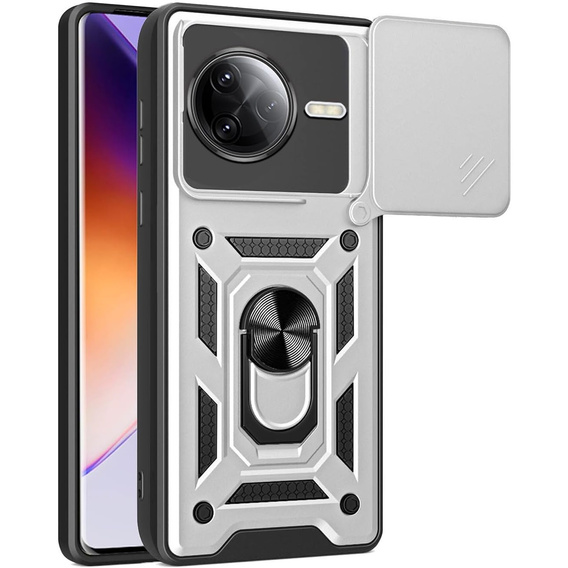 Obal na mobil pre Xiaomi Poco F7 Pro, CamShield Slide, strieborné
