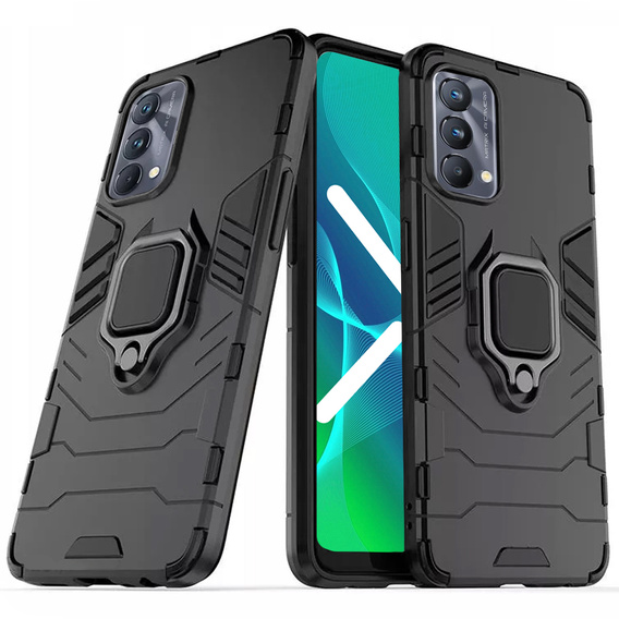 Obal na mobil pre Realme GT Master Edition, Kickstand Ring, čierne