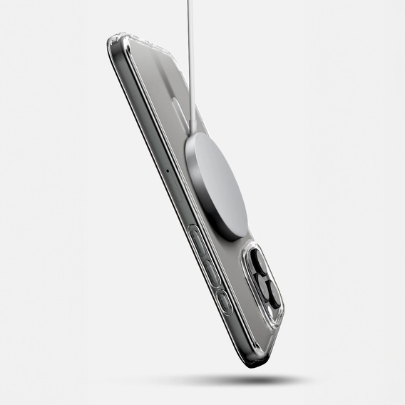 ERBORD puzdro s MagSafe pre iPhone 16 Pro, aktívne tlačidlo, priehľadné + sklo na displej
