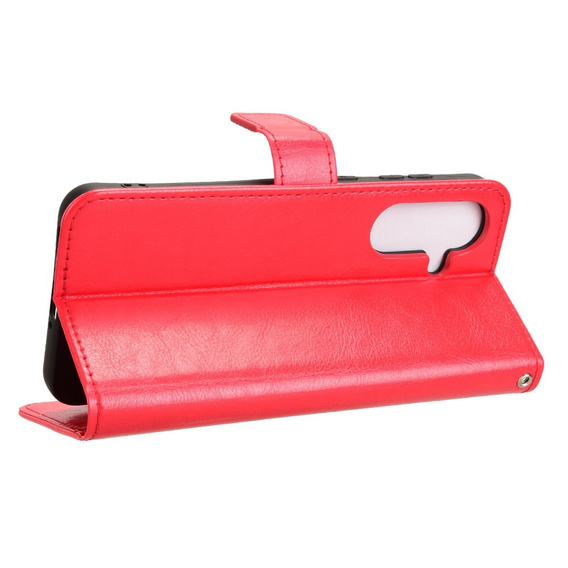 Klapkové puzdro pre Samsung Galaxy A36, Crazy Horse Wallet, červené