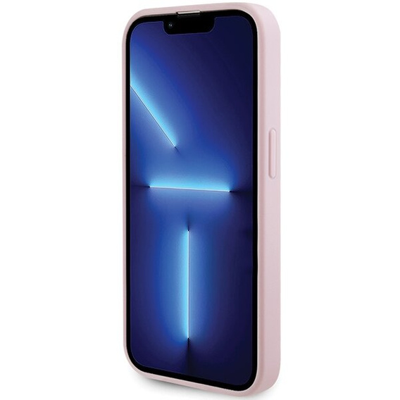 GUESS Obal na mobil pre iPhone 14 Pro, Saffiano MagSafe, ružové
