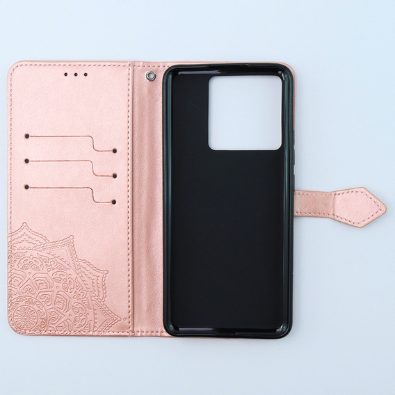 Klapkové puzdro pre Xiaomi 13T / 13T Pro, Mandala, ružové rose gold