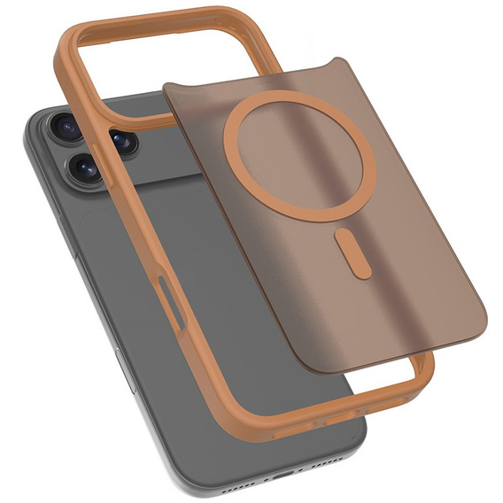 Matné puzdro pre iPhone 17 Pro, pre MagSafe, priesvitné hnedé