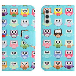 Klapkové puzdro pre Samsung Galaxy M15 5G, Wallet, Owls modré
