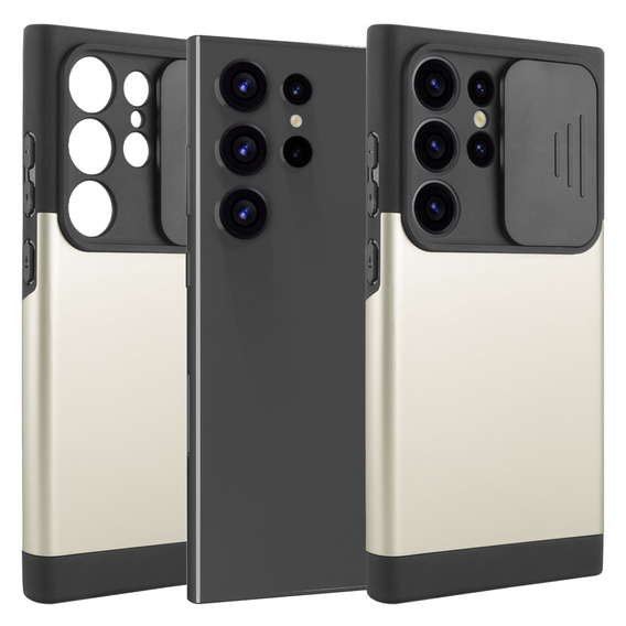 Obal na mobil pre Samsung Galaxy S24 Ultra, ERBORD MagProtect Slide Camera, zlaté