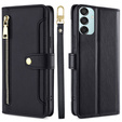 Klapkové puzdro pre Samsung Galaxy M15 5G, Wallet Zipper Pocket, čierne