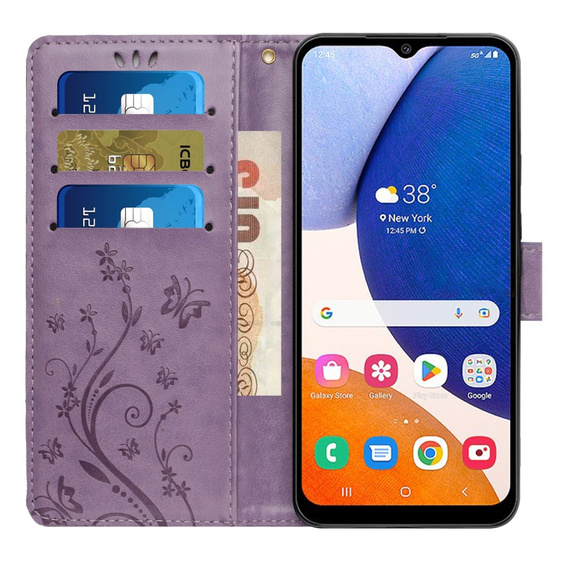 Klapkové puzdro pre Samsung Galaxy A14 4G/5G, Mandala Flower, fialové