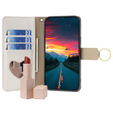 Flipové puzdro pre Samsung Galaxy M15 5G, Wallet Zipper Pocket, so zrkadlom, biele