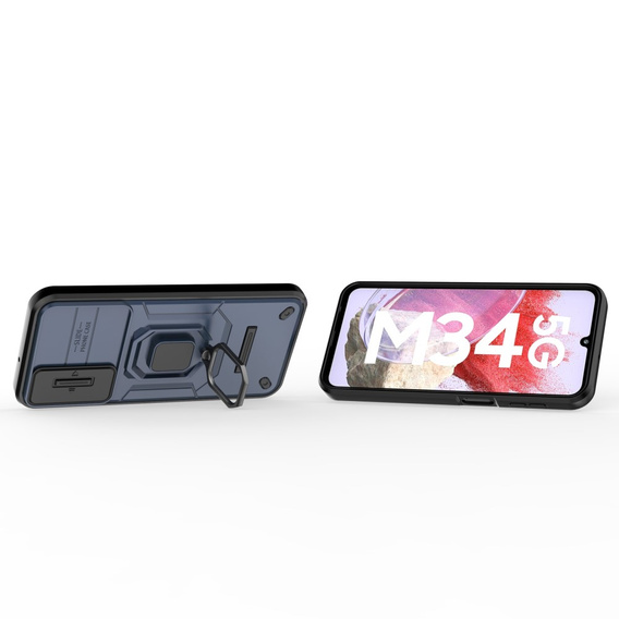 Puzdro pre Samsung Galaxy M34, KickStand Camera Lens, modré