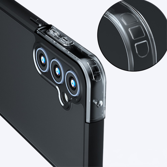 Obal na mobil pre Samsung Galaxy A25 5G, Fusion, transparentné / čierne + 9H sklo 