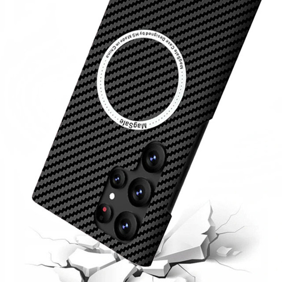 Obal na mobil pre Samsung Galaxy S23 Ultra, Magsafe Slim Carbon, čierne