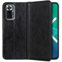 Obal na mobil pre Xiaomi Redmi Note 10 Pro, Wallet Litchi Leather, čierne