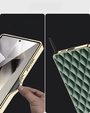 Puzdro pre Samsung Galaxy S25 Ultra, Leather Rhombus, zelený