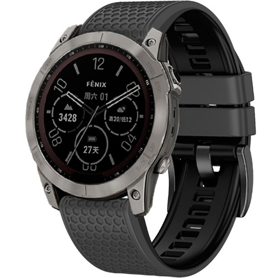 Silikónový remienok pre Garmin Fenix 7 / Forerunner 965 / 955 / 945 / 935, sivý / čierny