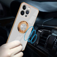 Obal na mobil pre iPhone 14 Pro, Electro Ring, biele