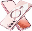 Puzdro pre Samsung Galaxy S22, Electro MagSafe, ružové rose gold + sklo na displej