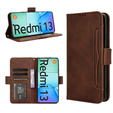 Klapkové puzdro pre Xiaomi Redmi 13, Card Slot, hnedé