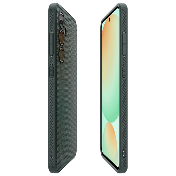Puzdro Spigen pre Samsung Galaxy S24 FE, Liquid Air, zelený + tvrdené sklo 9H