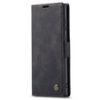 CASEME puzdro pre Samsung Galaxy S22 Ultra, Leather Wallet Case, čierne