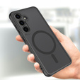 Puzdro pre Samsung Galaxy A55, pre MagSafe, ERBORD Matt Case, čierny + sklo na displej