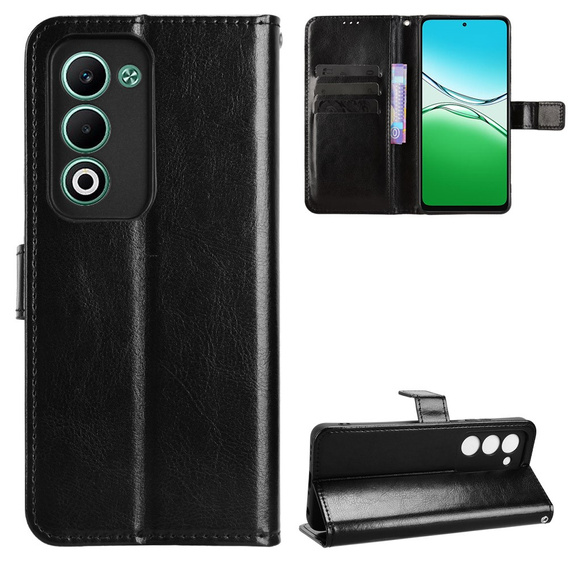 Klapkové puzdro pre Oppo A5 5G / A5m, Crazy Horse Wallet, čierne