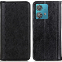 Obal na mobil pre Motorola Edge 40 Neo, Wallet Litchi Leather, čierne