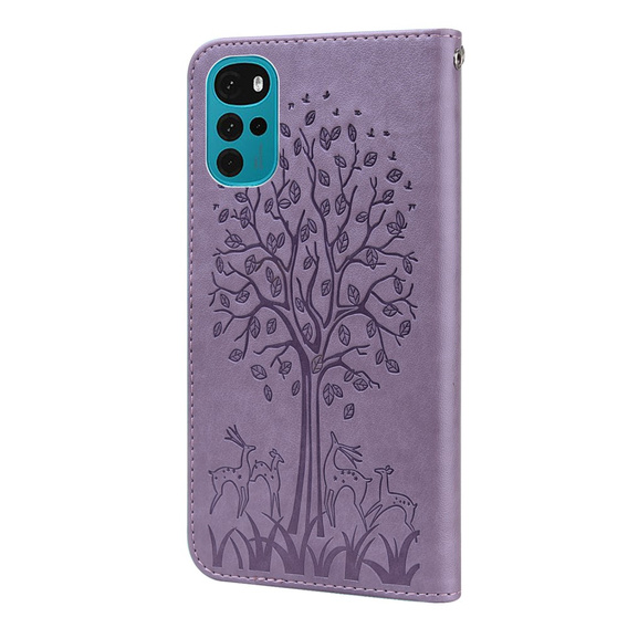 Klapkové puzdro pre Motorola Moto G22, tree, fialové