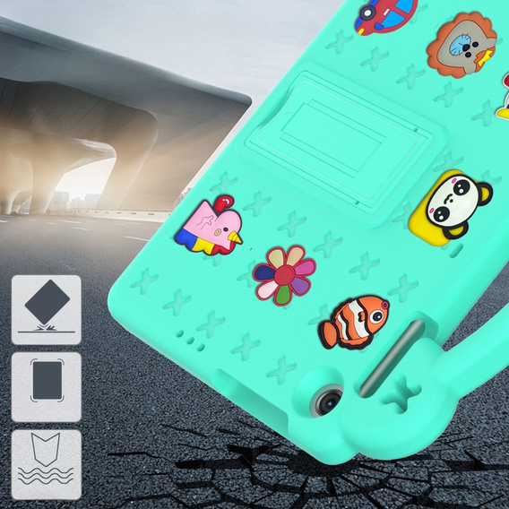 Detské puzdro pre Lenovo Tab M10 10.1 Gen 3 TB-328FU/TB-328XU, Cute Patterns, so stojanom, zelený