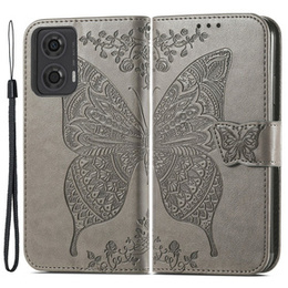 Klapkové puzdro pre Motorola Moto G24 / G24 Power / G04, Butterfly, sivé