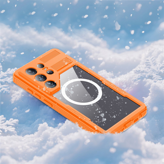 Redpepper MagSafe vodotesné puzdro pre Samsung Galaxy S26 Ultra, oranžové