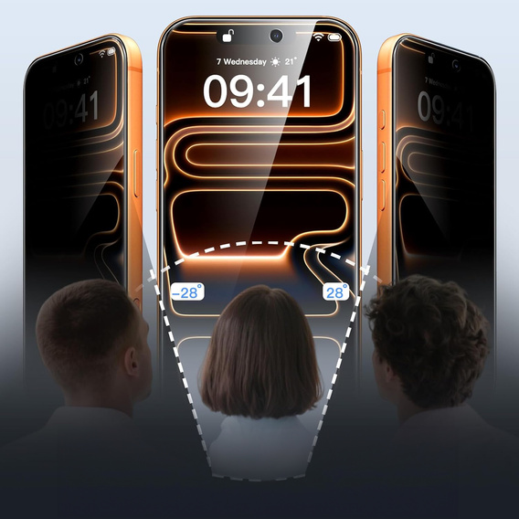 Súkromné tvrdené sklo pre iPhone 17 Pro Max