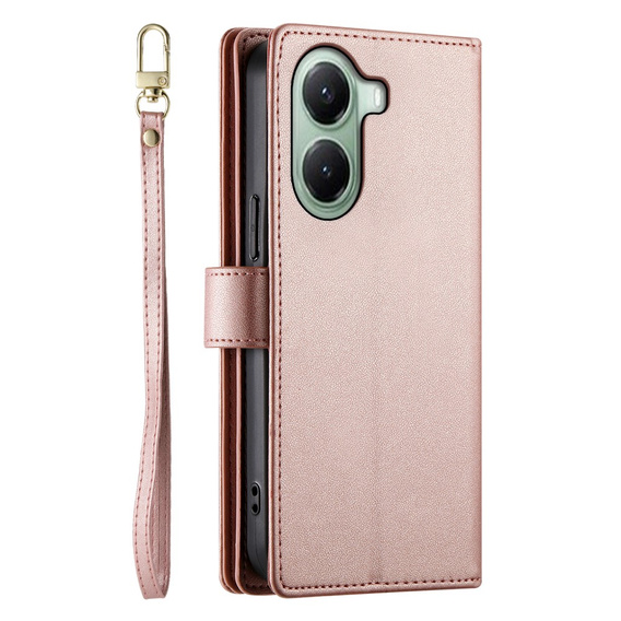 Klapkové puzdro pre Xiaomi Poco X7 Pro 5G, Wallet Zipper Pocket, ružové