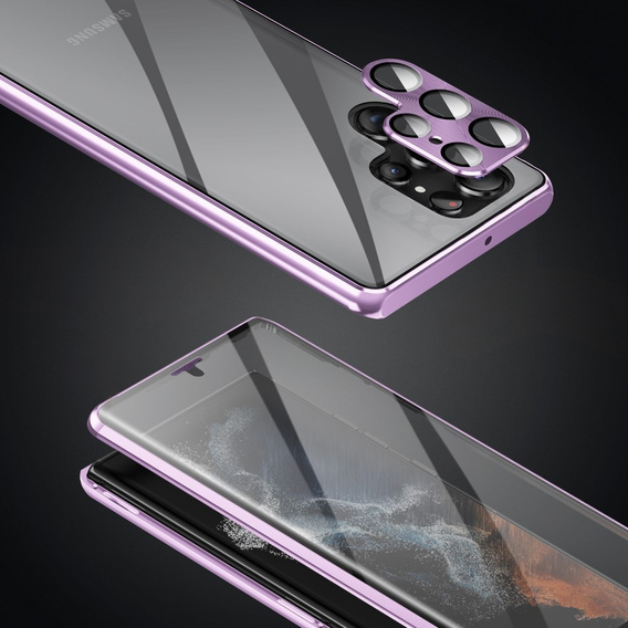 Puzdro pre Samsung Galaxy S24 Ultra, Magnetic Dual Glass, fialové