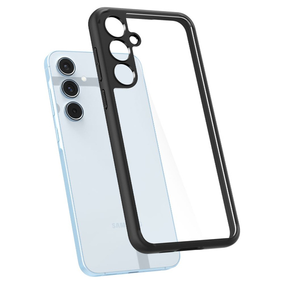 Puzdro Spigen pre Samsung Galaxy A55 5G, Ultra Hybrid, čierne + tvrdené sklo 9H