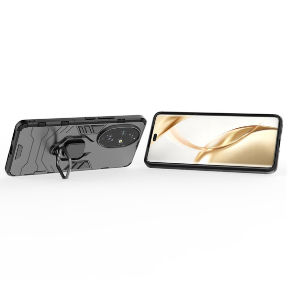 Obal na mobil pre Honor 200 Pro 5G, Kickstand Ring, čierne