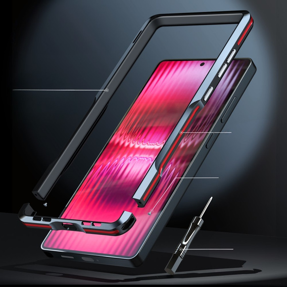 Puzdro LUPHIE pre Samsung Galaxy S25 Ultra, Armor Bumper, čierne
