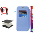 Klapkové puzdro pre iPhone 16, RFID Wallet MagSafe CamShield, modré