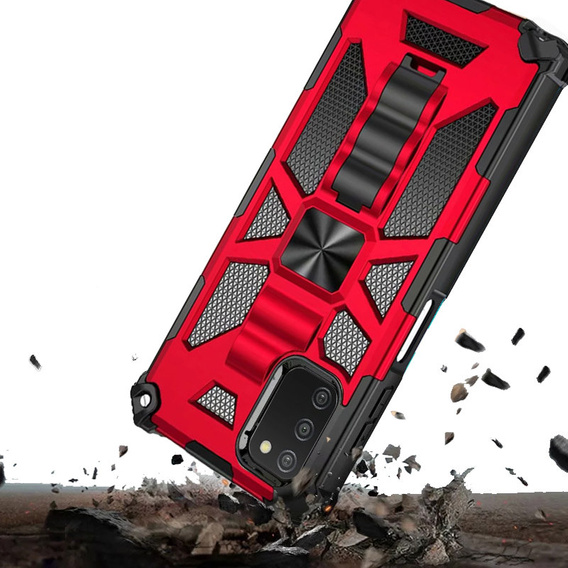 Obal na mobil pre Samsung Galaxy A03s, Armor Kickstand, červené