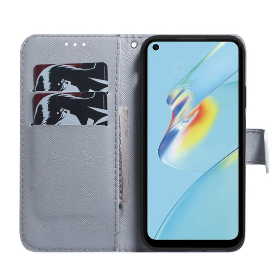 Klapkové puzdro pre Oppo A17, Wallet flowers, modré