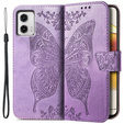 Klapkové puzdro pre Motorola Moto G73 5G, Butterfly, fialové