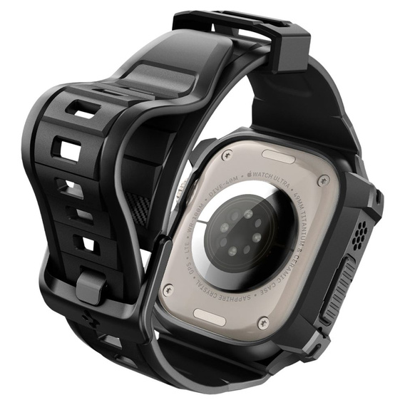Pasek z etui Spigen do Apple Watch Ultra 49mm, Rugged Armor Pro, Czarny