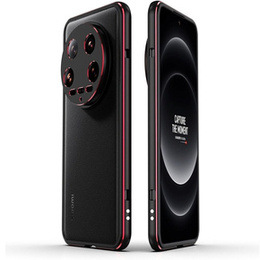 Puzdro pre Xiaomi 14 Ultra, Armor Bumper, s krytom objektívu, čierna / červená