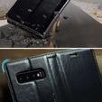 CASEME flipové puzdro pre Samsung Galaxy S10+ Plus, Waxy Textured, čierne