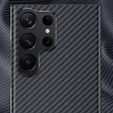 Puzdro pre Samsung Galaxy S23 Ultra, Aramid Fiber Cover, čierne
