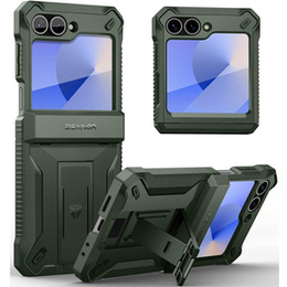 Pancierované puzdro pre Samsung Galaxy Z Flip7 FE / Z Flip6, Dexnor Clip Holder, zelený