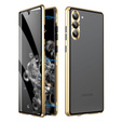 Puzdro pre Samsung Galaxy S23 Plus, Magnetic Dual Glass, zlaté