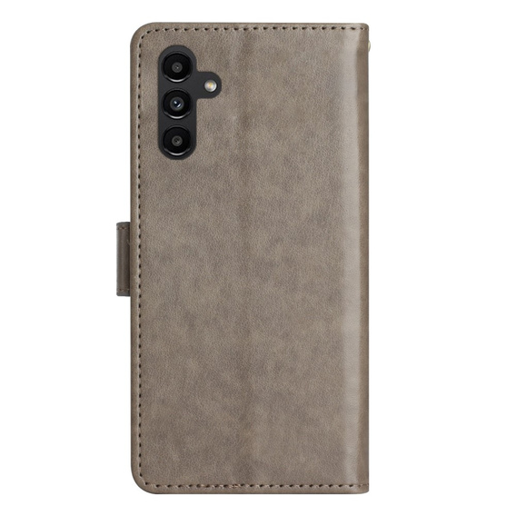 Klapkové puzdro pre Samsung Galaxy A14 4G/5G, Mandala Flower, sivé