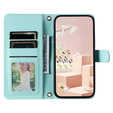 Puzdro s chlopňou pre Samsung Galaxy S25 Ultra, Rhombus Crossbody Leather, zelený