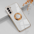 Obal na mobil pre Samsung Galaxy S21 FE, Electro Ring, biele
