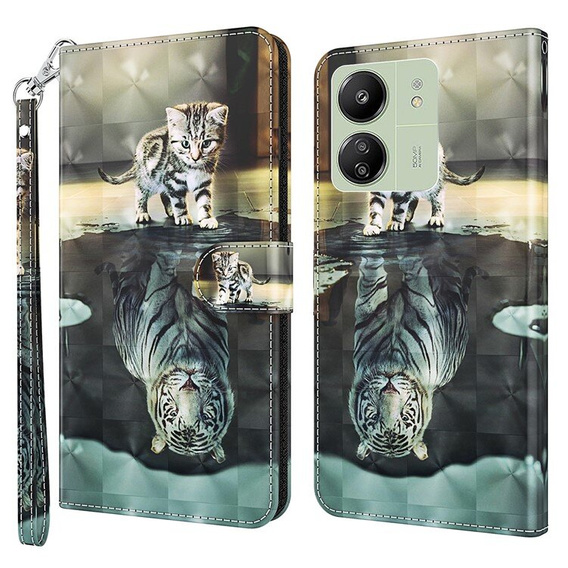 Klapkové puzdro pre Xiaomi Redmi 13C / Poco C65, Wallet, Cat & Tiger